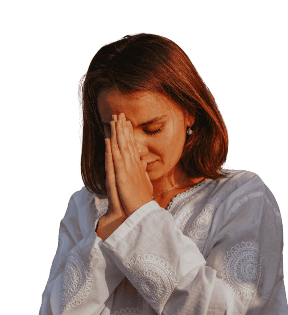 Hands together in namaste greeting or prayer